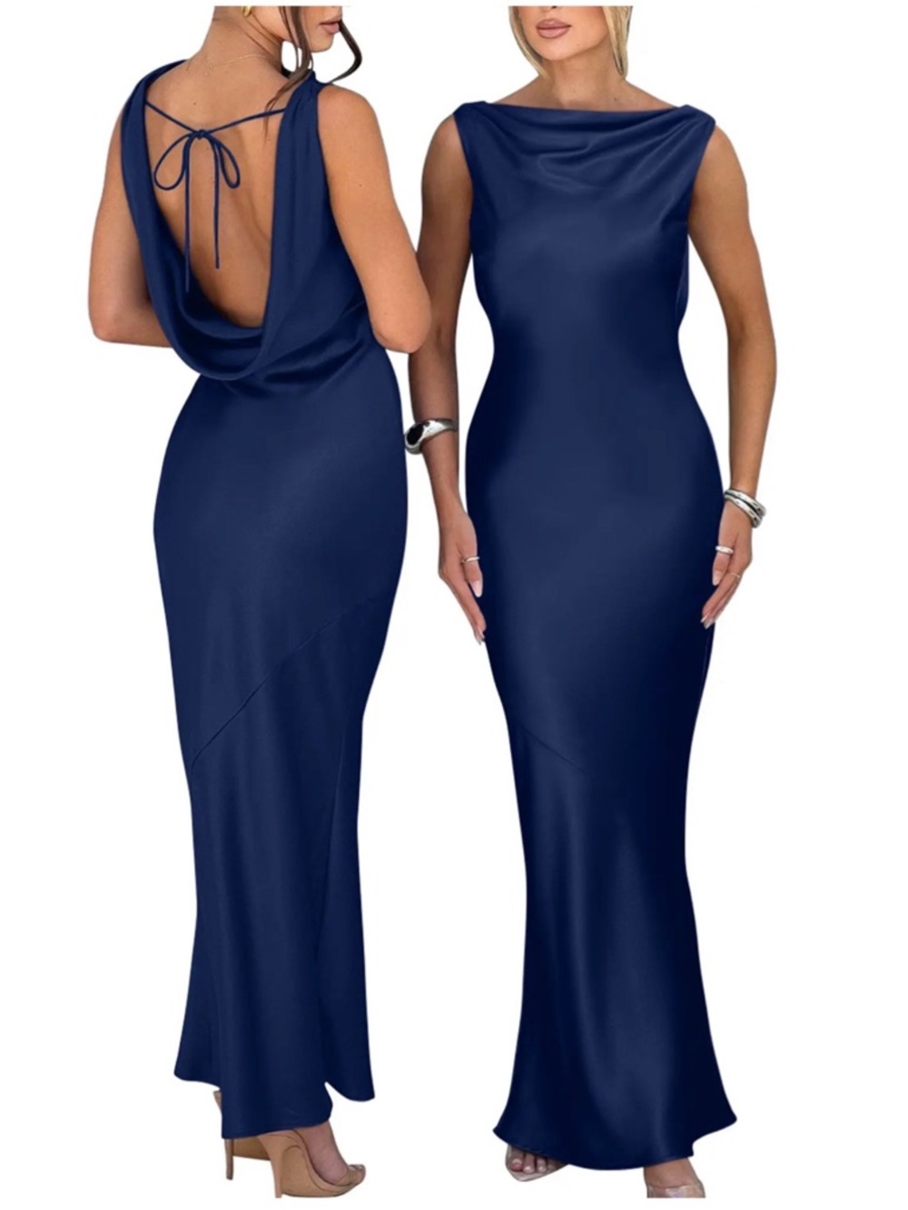 OYS TIK TOK SHOP SATIN COCKTAIL MAXI DRESS SMALL NEW IN PACKAGING